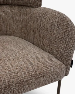 Chaise, Tweed taupe New York & métal noir Baron