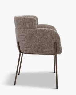 Chaise, Tweed taupe New York & métal noir Baron