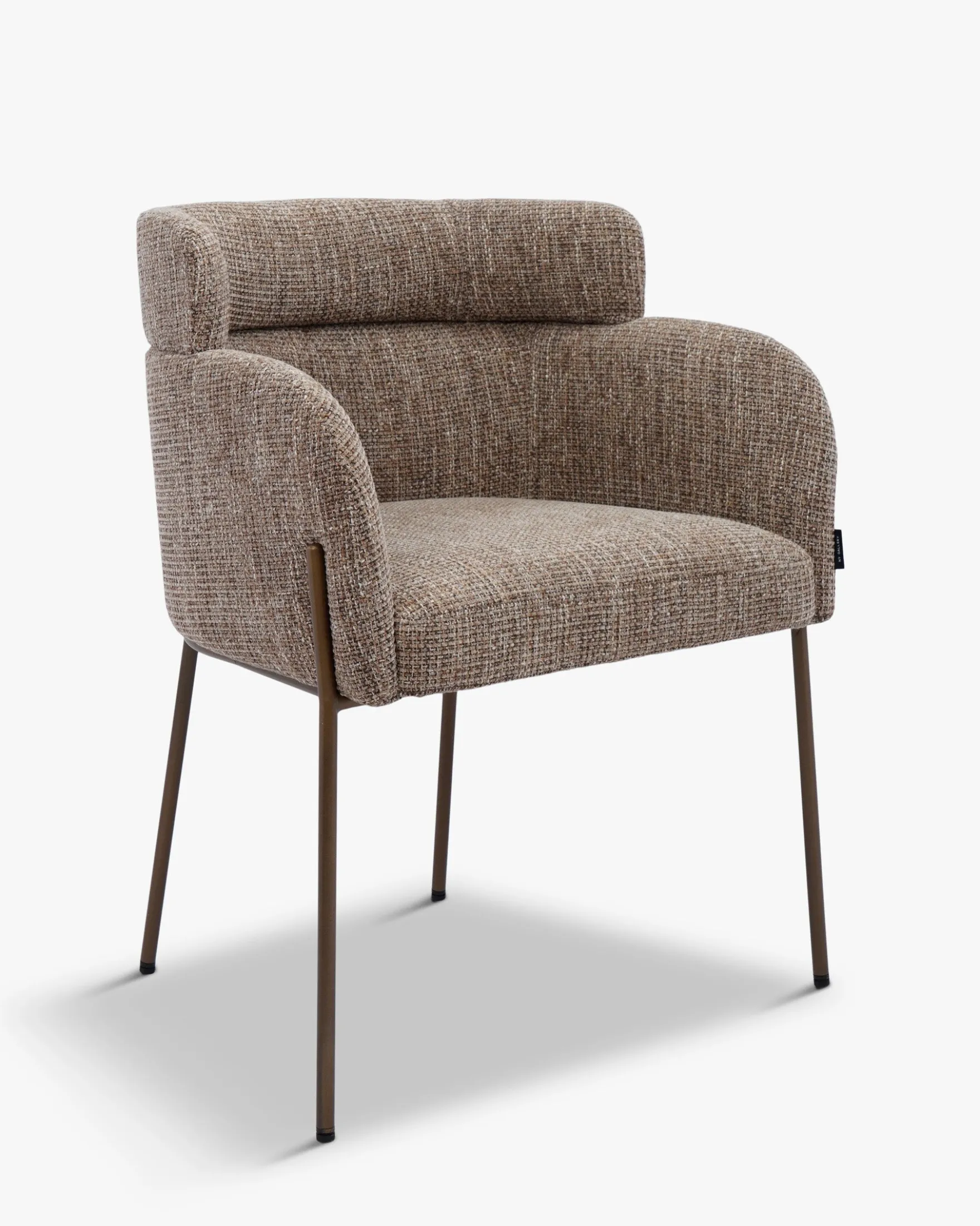 Chaise, Tweed taupe New York & métal noir Baron