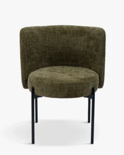 Chaise, Tweed vert lichen & métal noir Ray