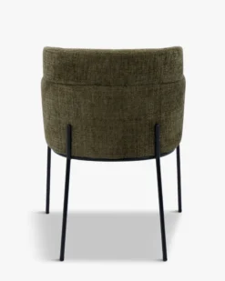 Chaise, Tweed vert lichen & métal noir Baron