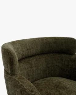 Chaise, Tweed vert lichen & métal noir Baron