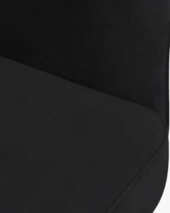 Chaise, Velours nuit noire & métal noir Baron