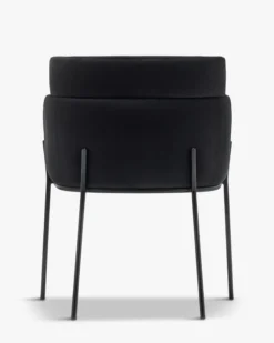 Chaise, Velours nuit noire & métal noir Baron
