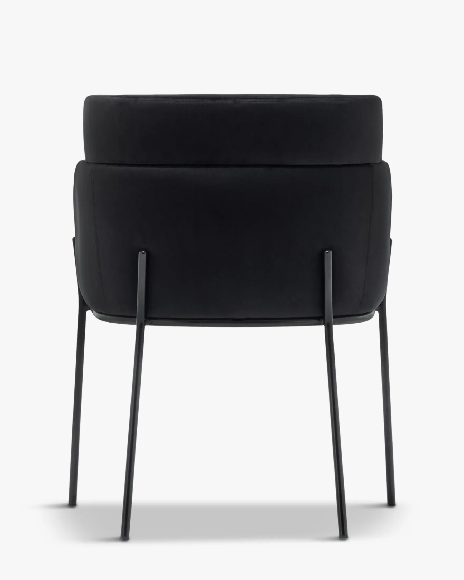 Chaise, Velours nuit noire & métal noir Baron