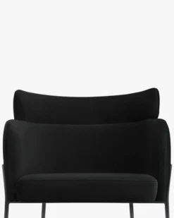 Chaise, Velours nuit noire & métal noir Baron