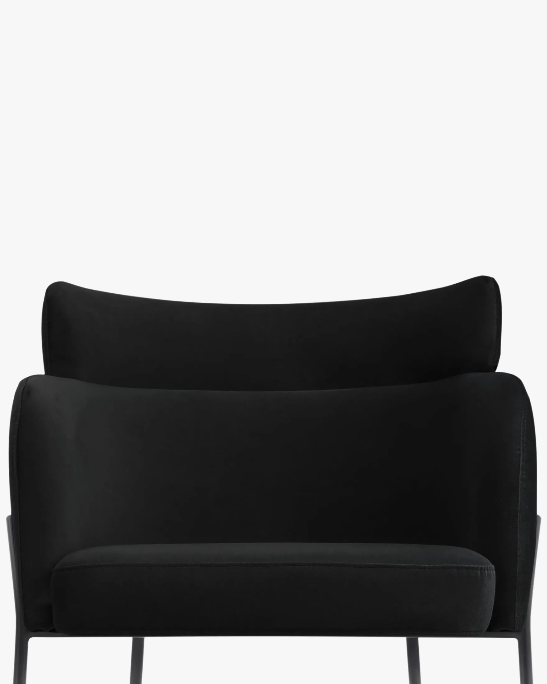 Chaise, Velours nuit noire & métal noir Baron