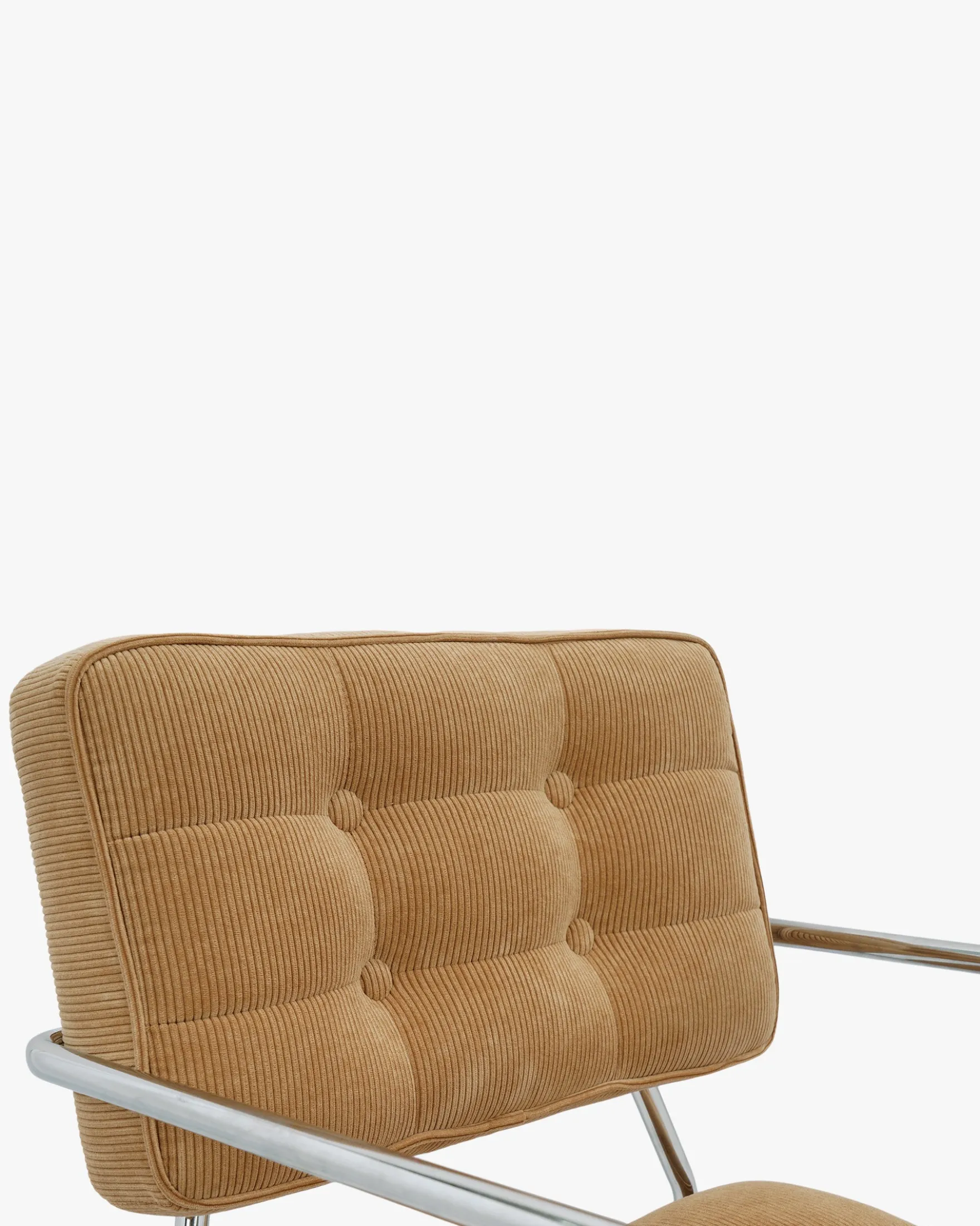 Chaise, Velours orange abricot & Métal chromé Orea
