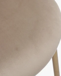 Chaise, Velours taupe & métal doré Blaze