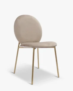 Chaise, Velours taupe & métal doré Blaze