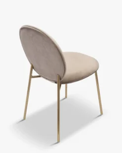 Chaise, Velours taupe & métal doré Blaze