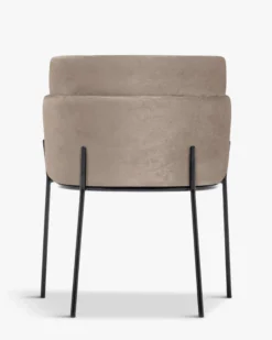 Chaise, Velours taupe & métal noir Baron