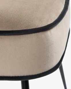 Chaise, Velours taupe & métal noir Wayne