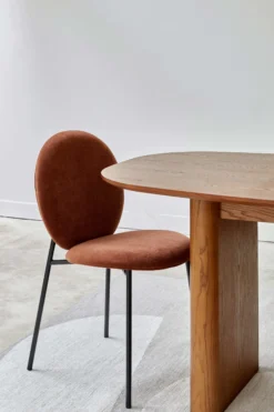 Chaise, Velours terra di mattone & métal noir Blaze