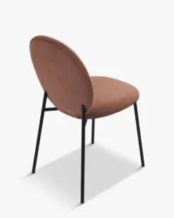Chaise, Velours terra di mattone & métal noir Blaze