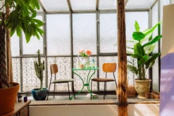 Chaise, Velours vert bouteille, bois noyer & métal noir Eero