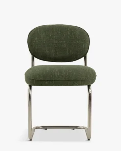 Chaise, Vert cactus & métal chromé Amberta