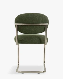 Chaise, Vert cactus & métal chromé Amberta