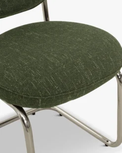 Chaise, Vert cactus & métal chromé Amberta