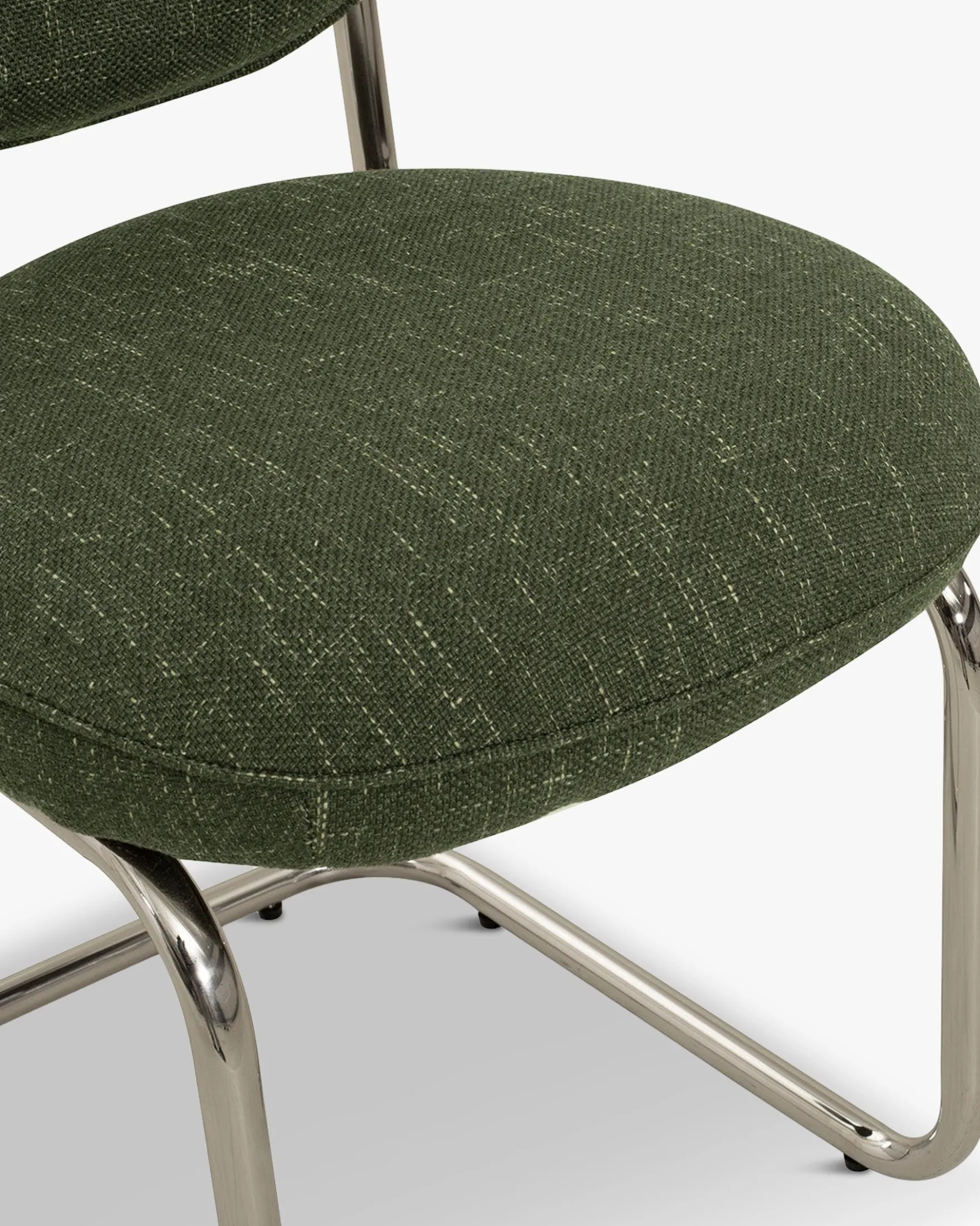 Chaise, Vert cactus & métal chromé Amberta