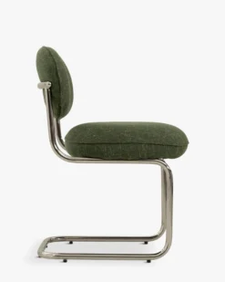 Chaise, Vert cactus & métal chromé Amberta