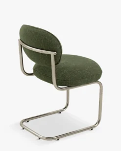 Chaise, Vert cactus & métal chromé Amberta
