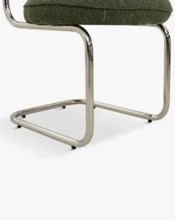 Chaise, Vert cactus & métal chromé Amberta