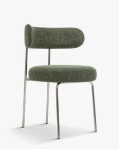 Chaise, Vert cactus & métal chromé Vittoria