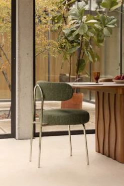 Chaise, Vert cactus & métal chromé Vittoria