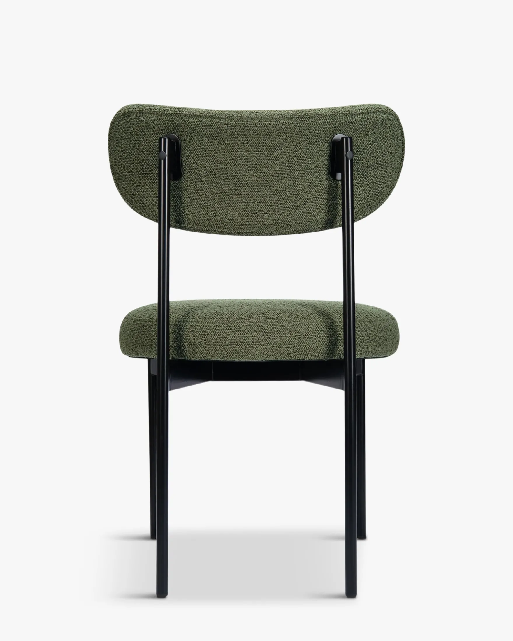 Chaise, Vert kaki bouclé & métal noir Jasper