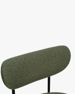 Chaise, Vert kaki bouclé & métal noir Jasper