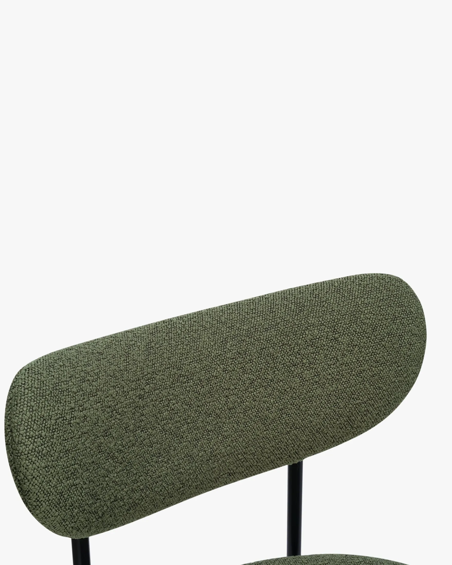 Chaise, Vert kaki bouclé & métal noir Jasper