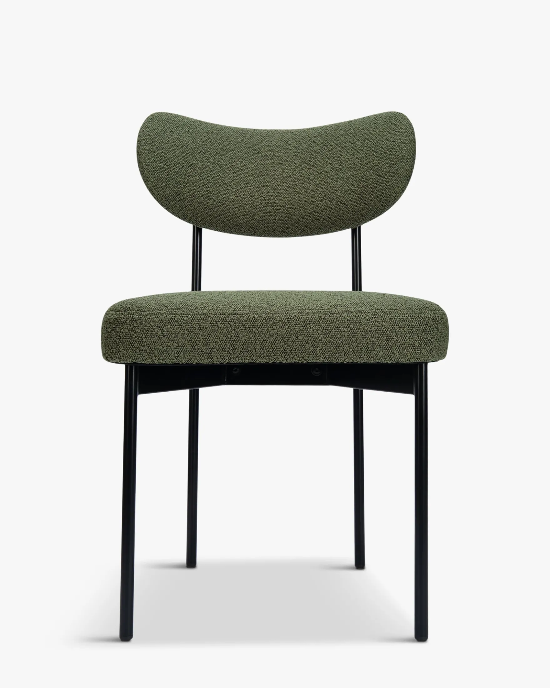 Chaise, Vert kaki bouclé & métal noir Jasper