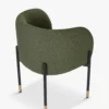 Chaise, Vert kaki bouclé & métal noir Chuck