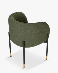 Chaise, Vert kaki bouclé & métal noir Chuck