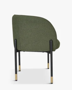 Chaise, Vert kaki bouclé & métal noir Chuck