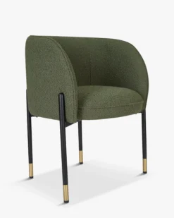 Chaise, Vert kaki bouclé & métal noir Chuck
