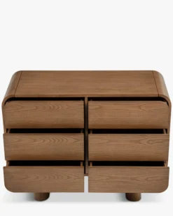 Commode, Bois de frêne teinte noyer, L100 Ned