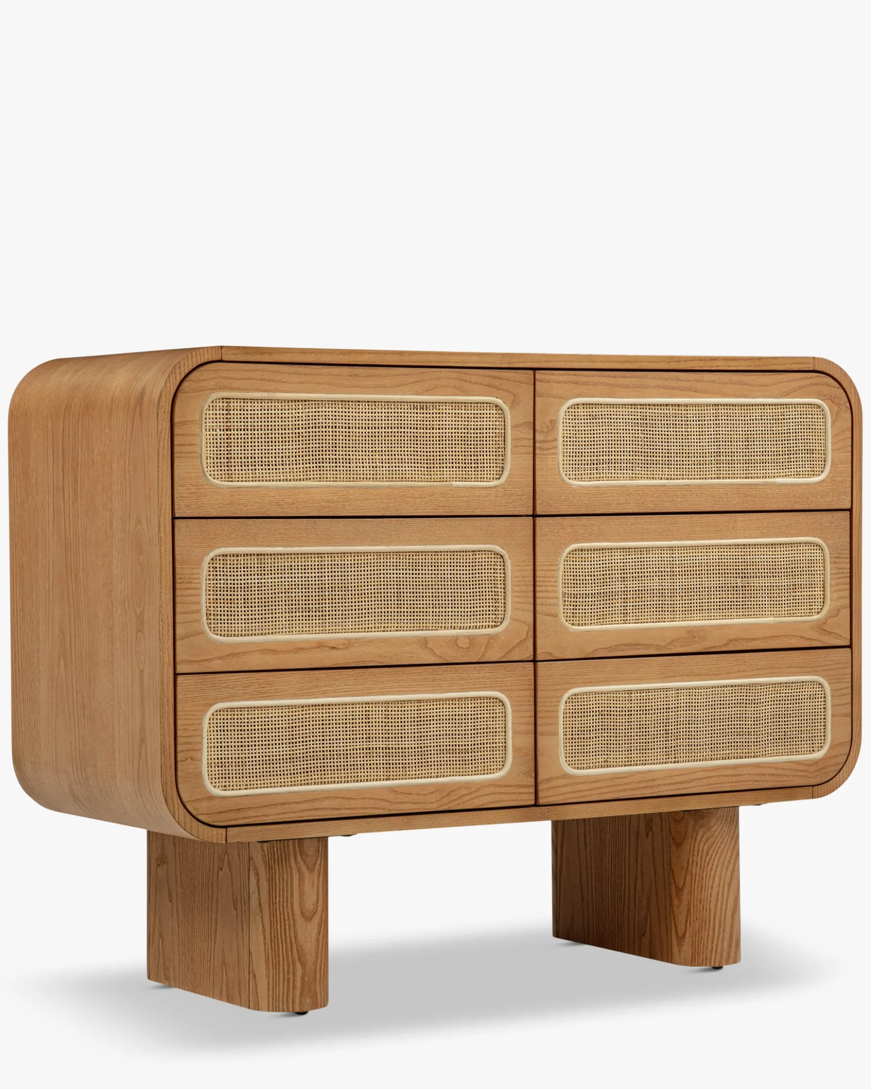 Commode, Cannage naturel & bois blond, L100 Oxford