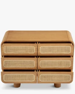 Commode, Cannage naturel & bois blond, L100 Oxford