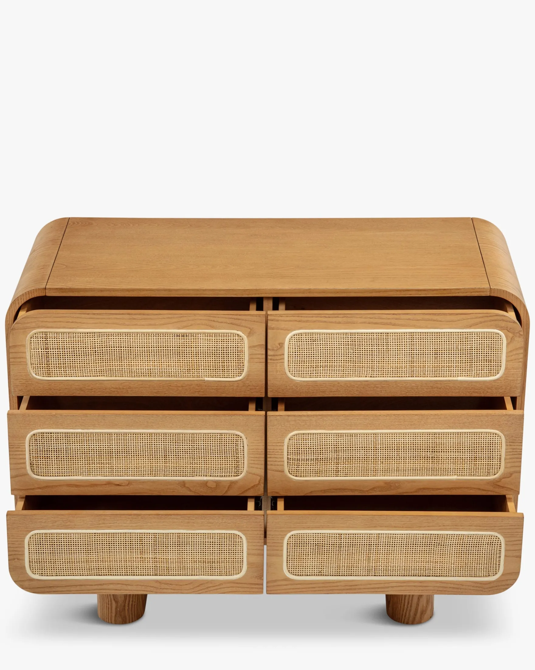 Commode, Cannage naturel & bois blond, L100 Oxford