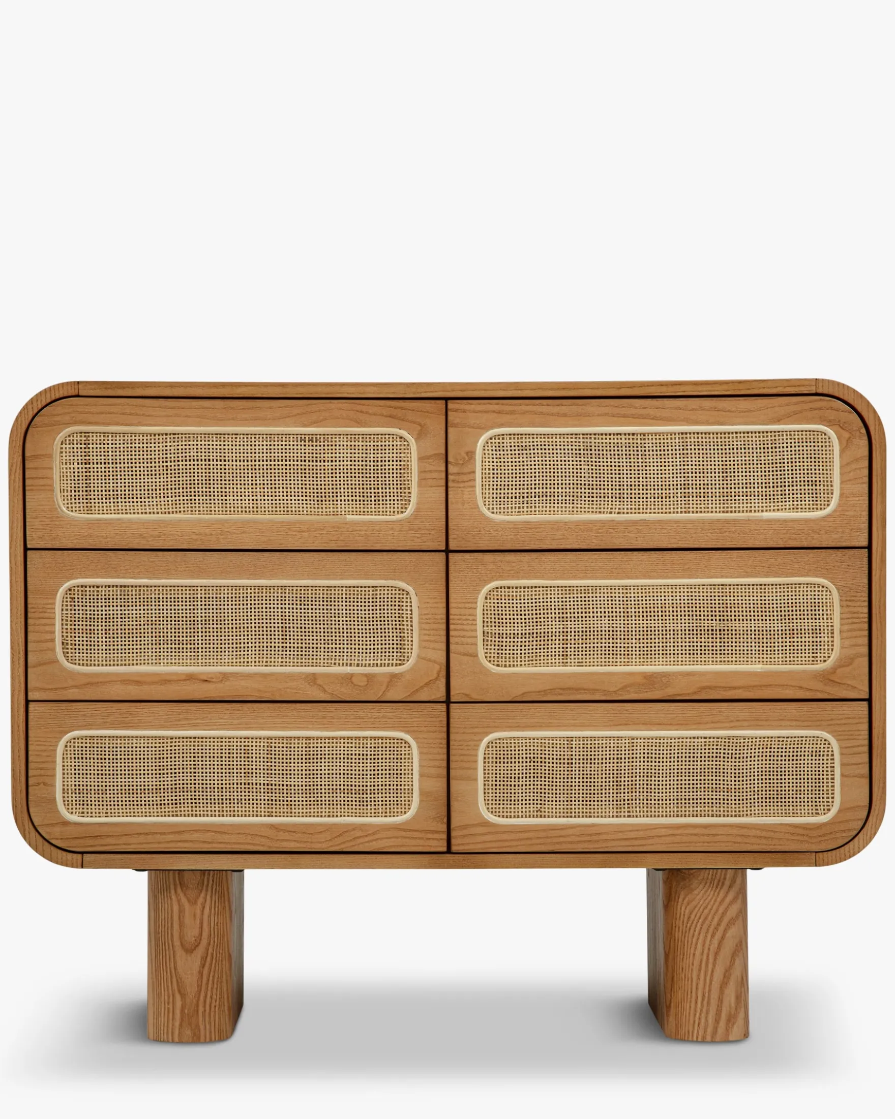 Commode, Cannage naturel & bois blond, L100 Oxford
