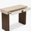 Console, Bois beige & Bois teinte noyer, L100 Archi