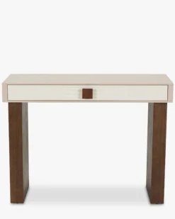 Console, Bois beige & Bois teinte noyer, L100 Archi