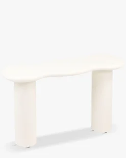 Console, Bois beige lin, L120 Onda