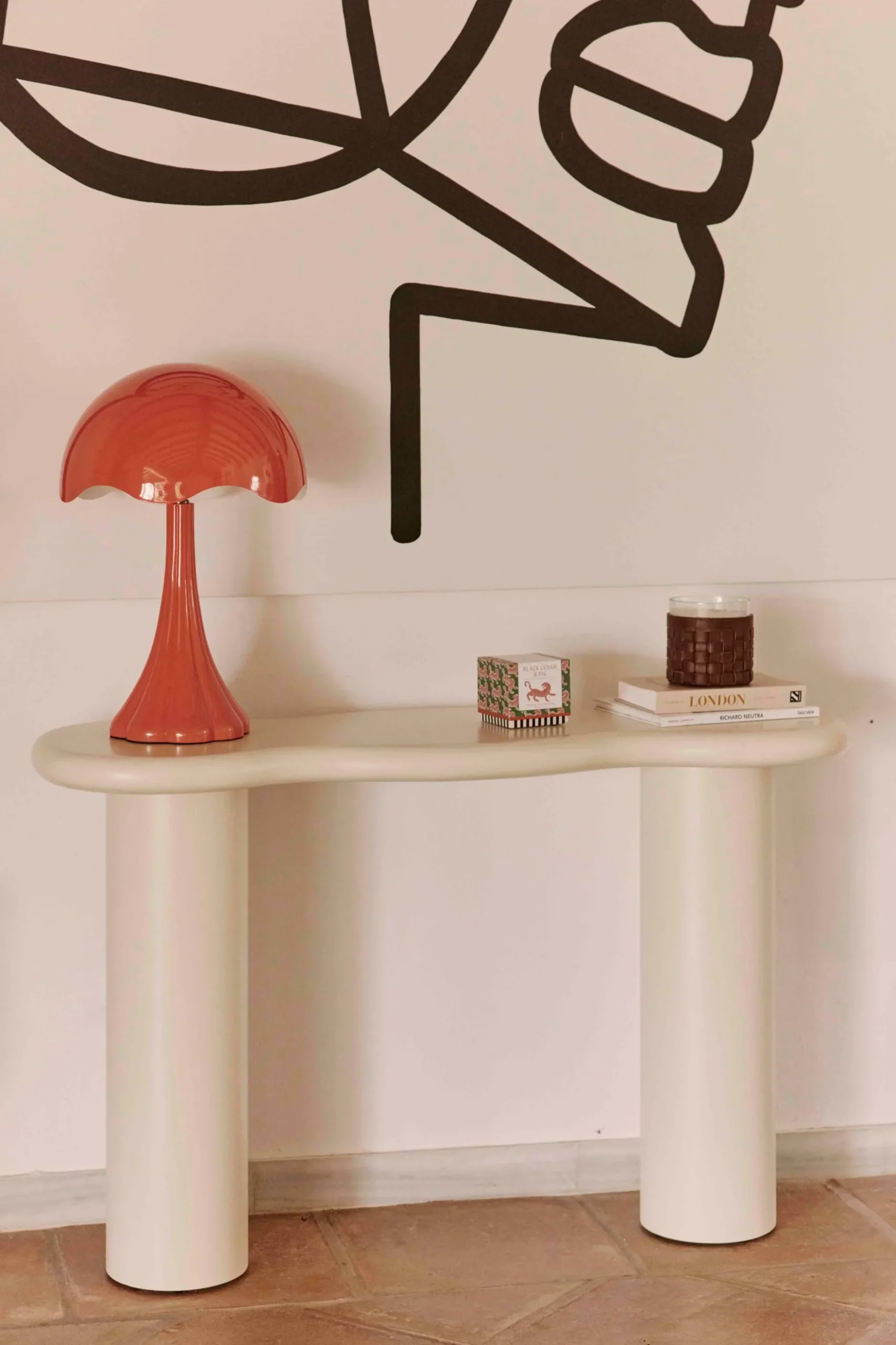 Console, Bois beige lin, L120 Onda