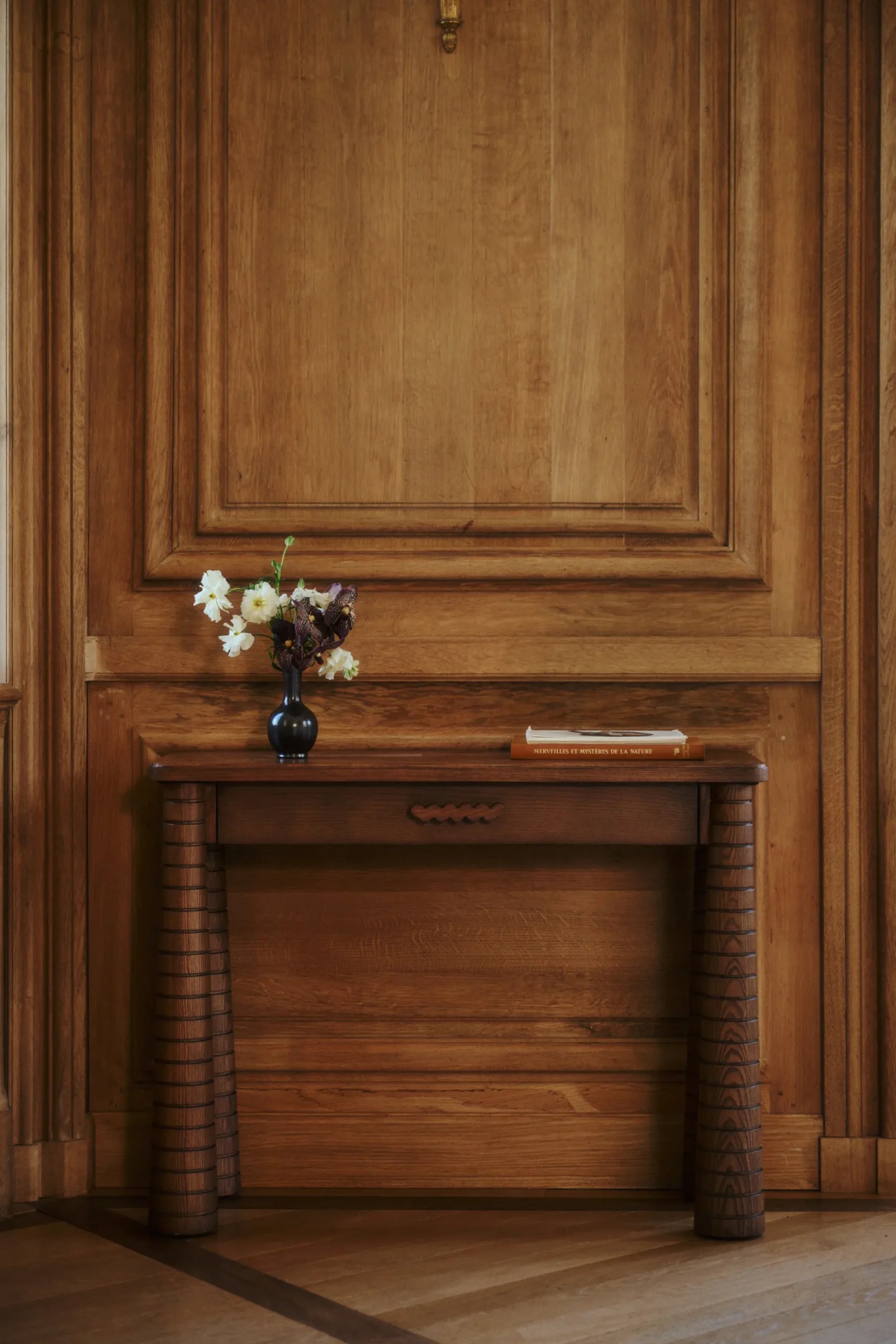 Console, Bois de Frêne Teinte Noyer, L100 Temba