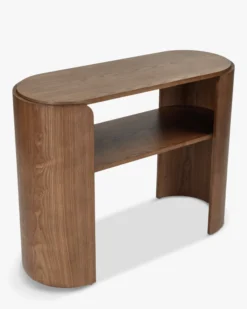 Console, Bois de frêne teinte noyer, L100 Elipse