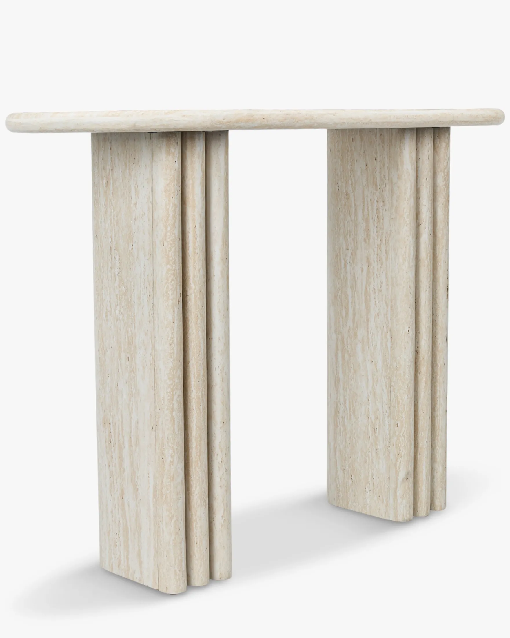 Console, Effet travertin glossy, L100 Artemis
