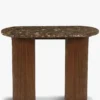 Console, Marbre Dark Emperador & Bois teinté noyer, L100 Oviedo